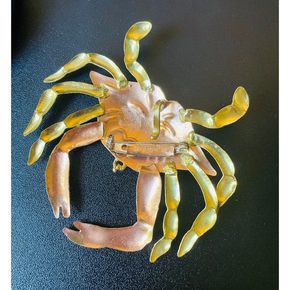 Large Vintage Gold Copper Crab Brooch - Picture 4 of 6